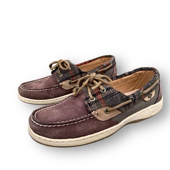 Sperry Top-Sider Women's Bluefish Wool Boat Shoe Dark Brown Leather Size 6.5 - Picture 2 of 14